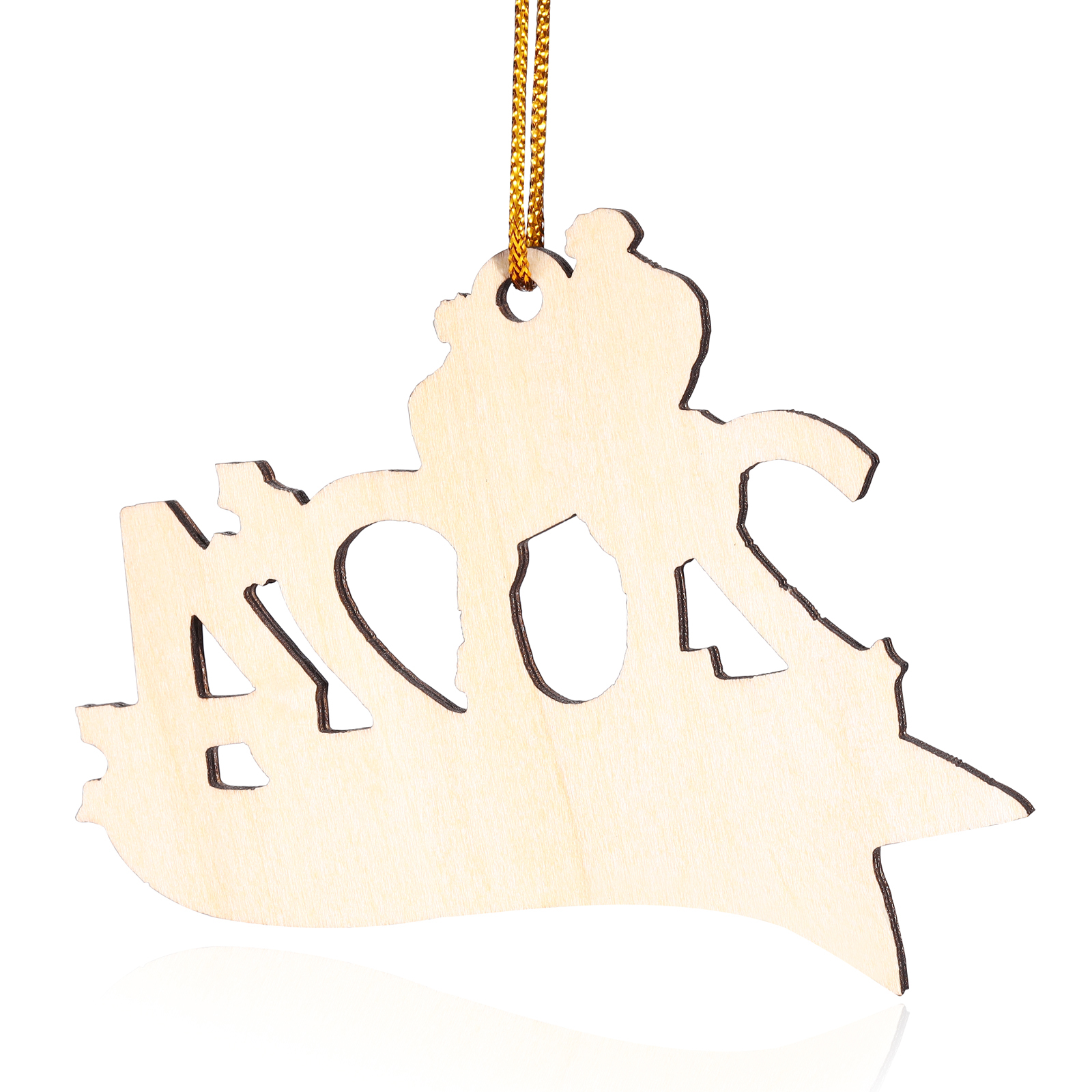 Holz Weihnachtsornament – Personalisierter Text & 2-5 Namen – 2024 Festliche Weihnachtsbaum-Dekoration mit Schneemännern