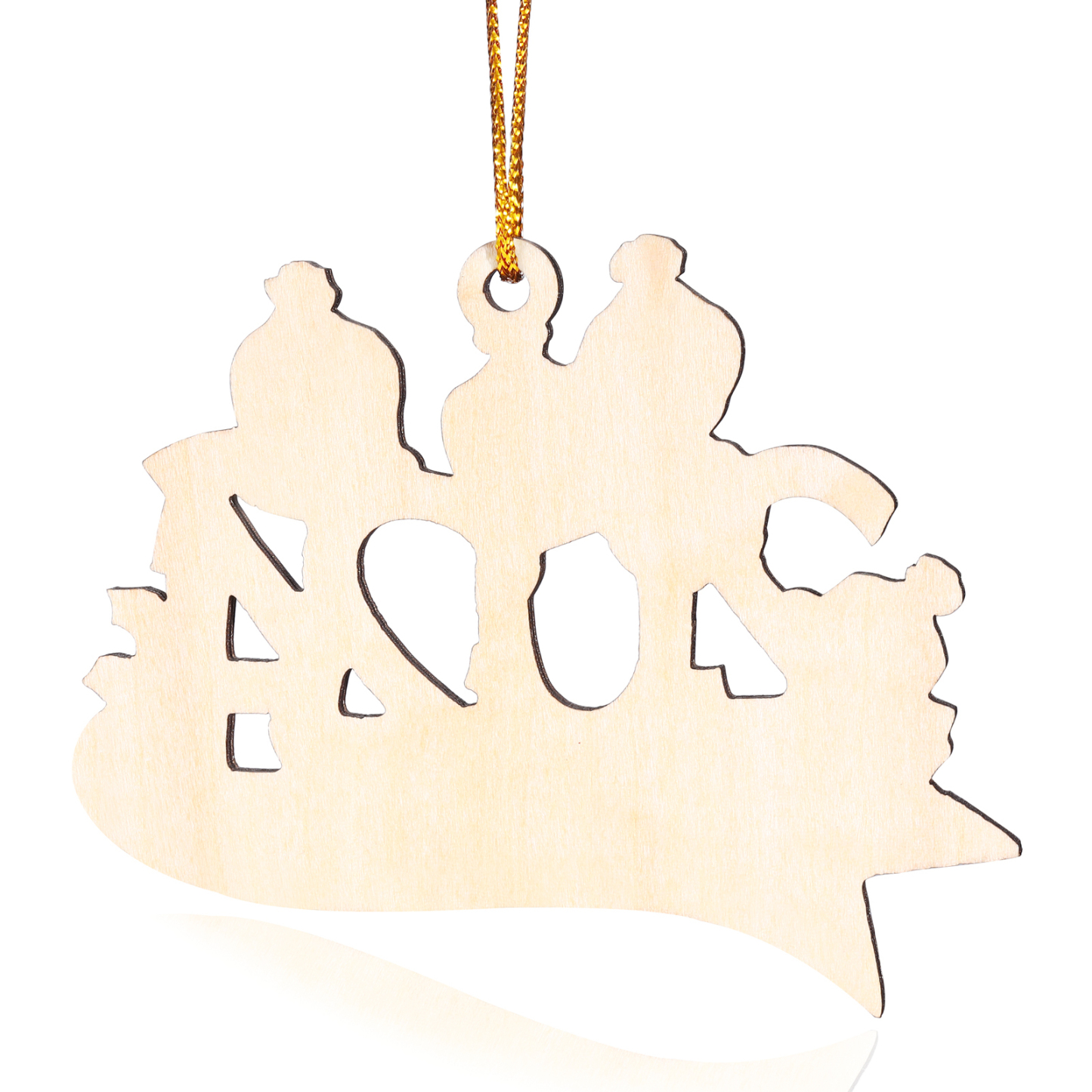 Holz Weihnachtsornament – Personalisierter Text & 2-5 Namen – 2024 Festliche Weihnachtsbaum-Dekoration mit Schneemännern