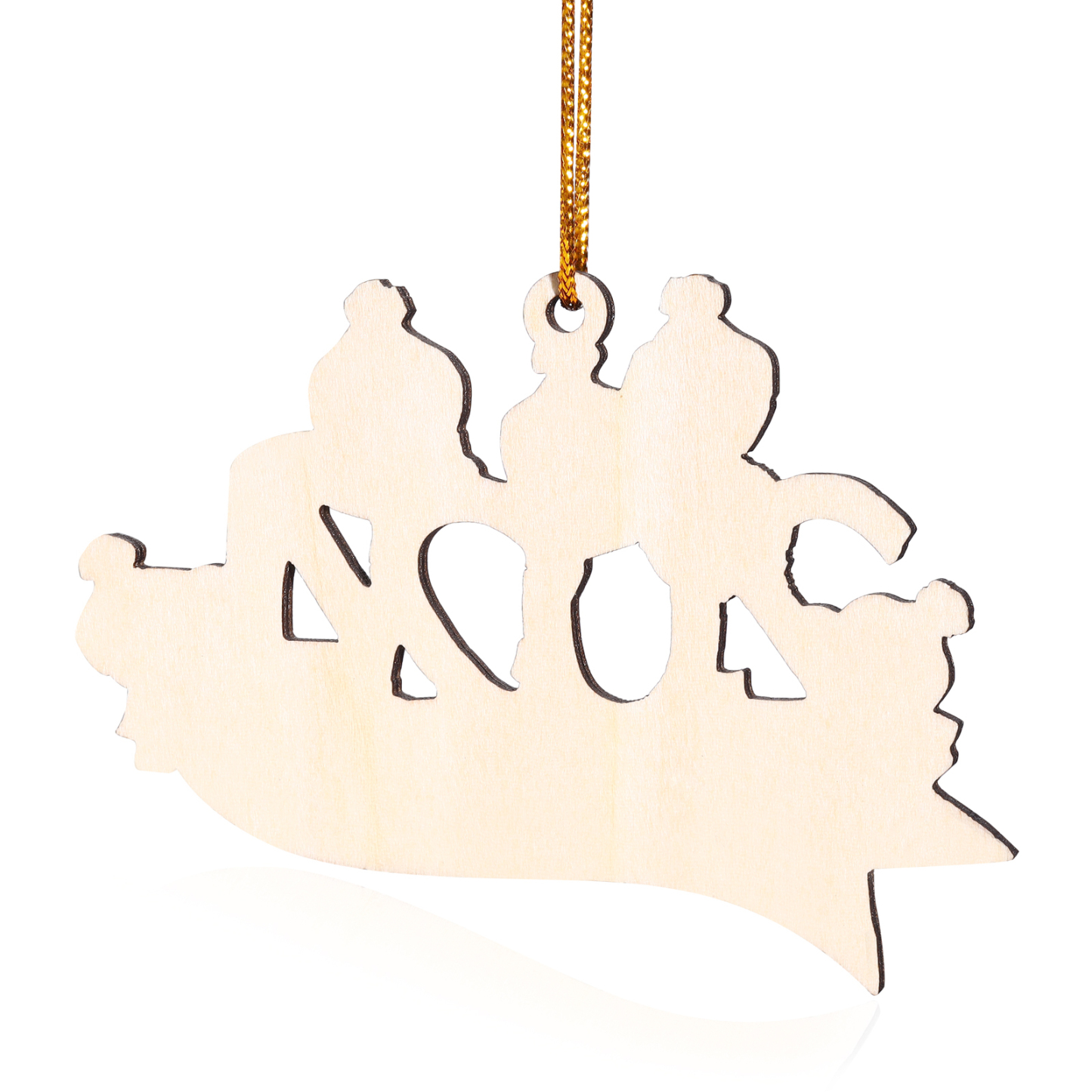 Holz Weihnachtsornament – Personalisierter Text & 2-5 Namen – 2024 Festliche Weihnachtsbaum-Dekoration mit Schneemännern