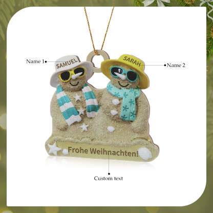 Holz Personalisierter 2-6 Namen & Text Weihnachtsornament – Lustiger Familien-Holzanhänger