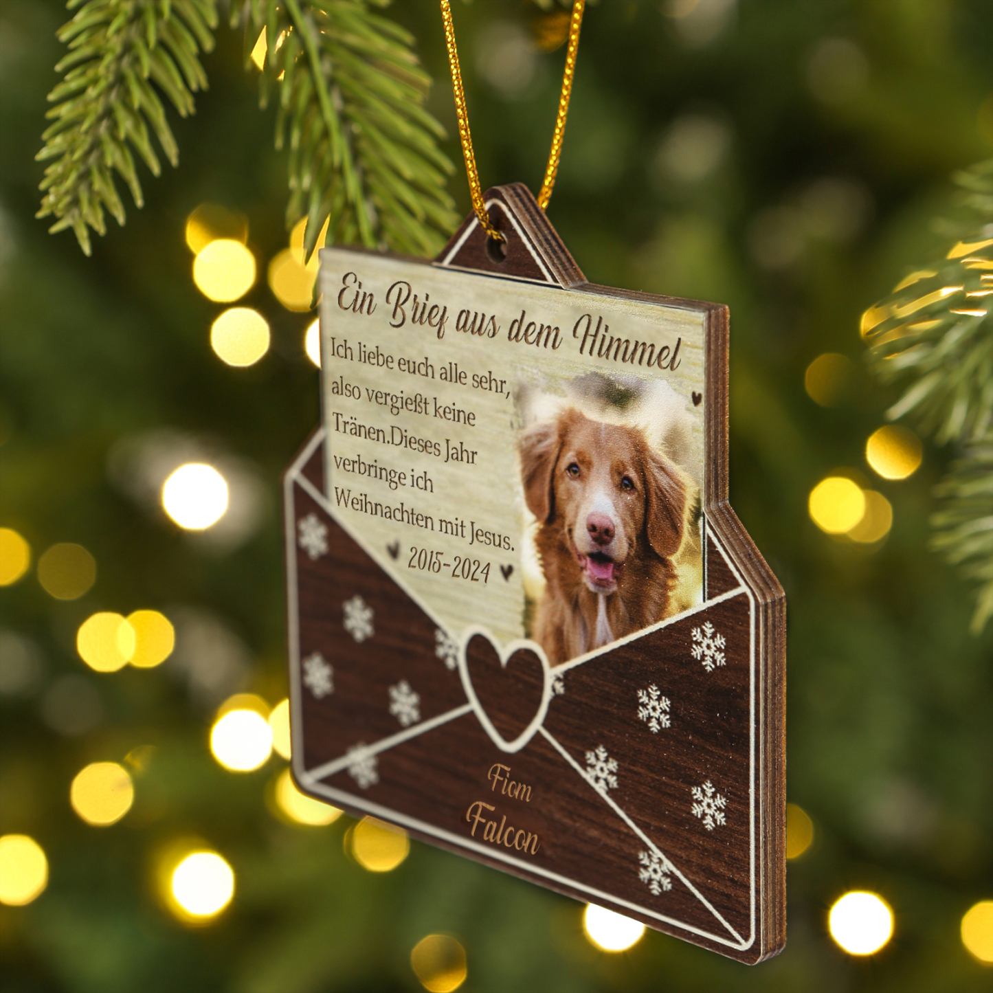 Holz Weihnachtsornament – Personalisiertes Foto & Name & Jahr Weihnachtsanhänger – Haustier Erinnerungsanhänger