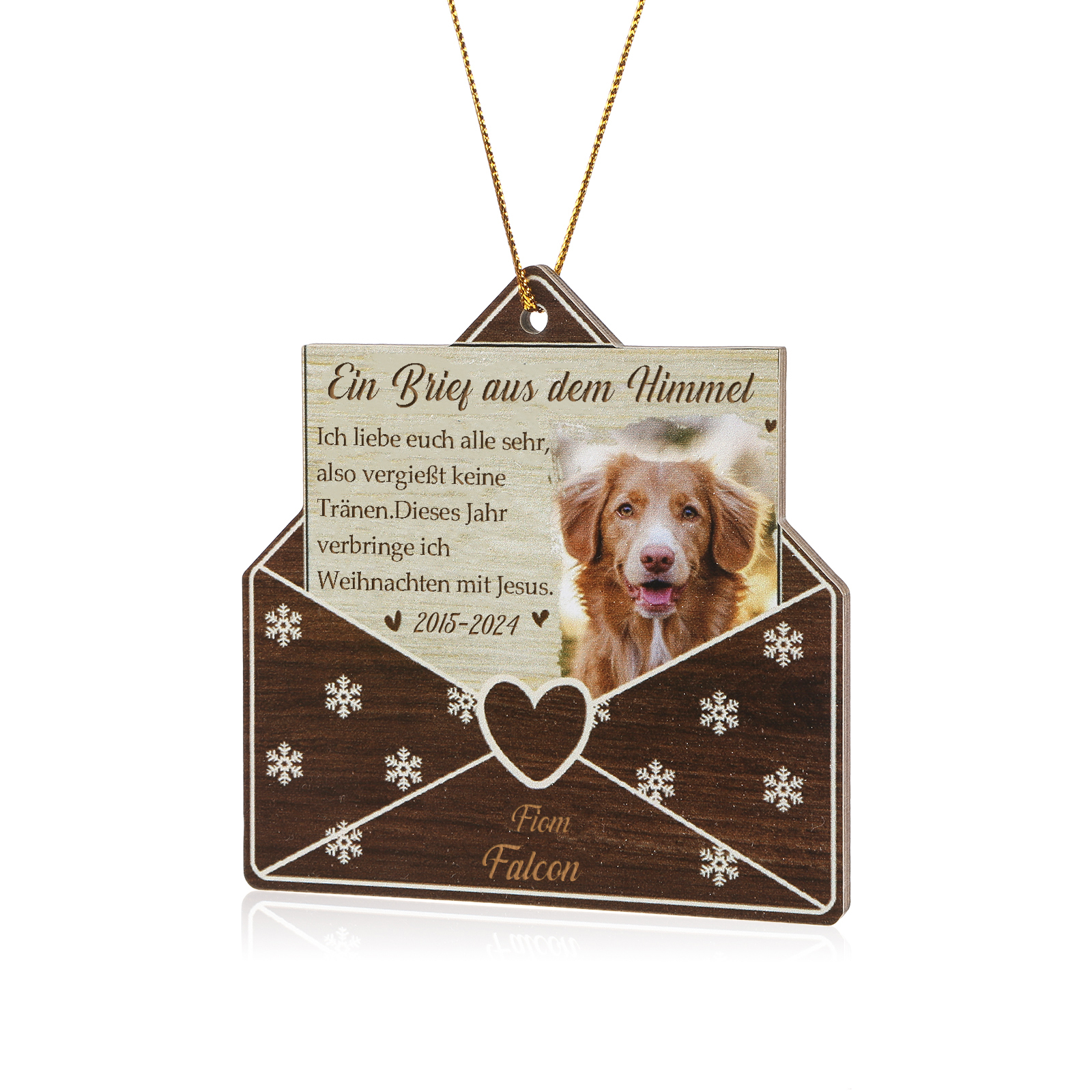 Holz Weihnachtsornament – Personalisiertes Foto & Name & Jahr Weihnachtsanhänger – Haustier Erinnerungsanhänger