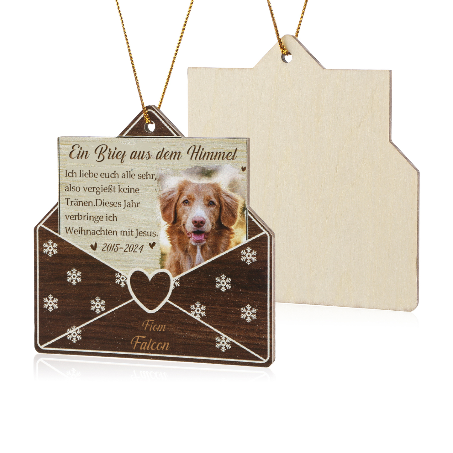 Holz Weihnachtsornament – Personalisiertes Foto & Name & Jahr Weihnachtsanhänger – Haustier Erinnerungsanhänger