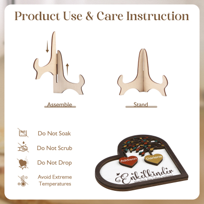 Personalisierte 2-15 Namen Holz Stammbaum Ornament-Enkelkinder machen das Leben schöner-Herz Familienstammbaum Schreibdekoration