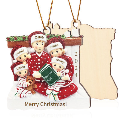 Holz Personalisierter 3-6 Namen Weihnachtsornament – Familie Weihnachtsbaum-Holzanhänger