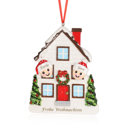 Harz Personalisierte 2-5 Namen & Text Weihnachtsornament Baum Anhänger - Festliche Weihnachtsdekoration 