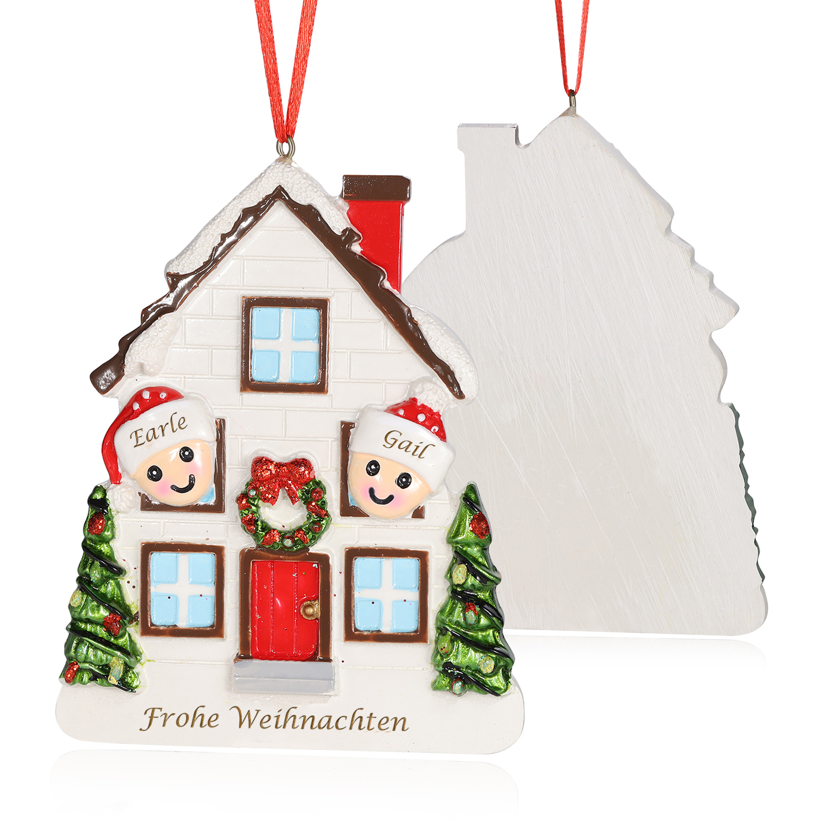 Harz Personalisierte 2-5 Namen & Text Weihnachtsornament Baum Anhänger - Festliche Weihnachtsdekoration 