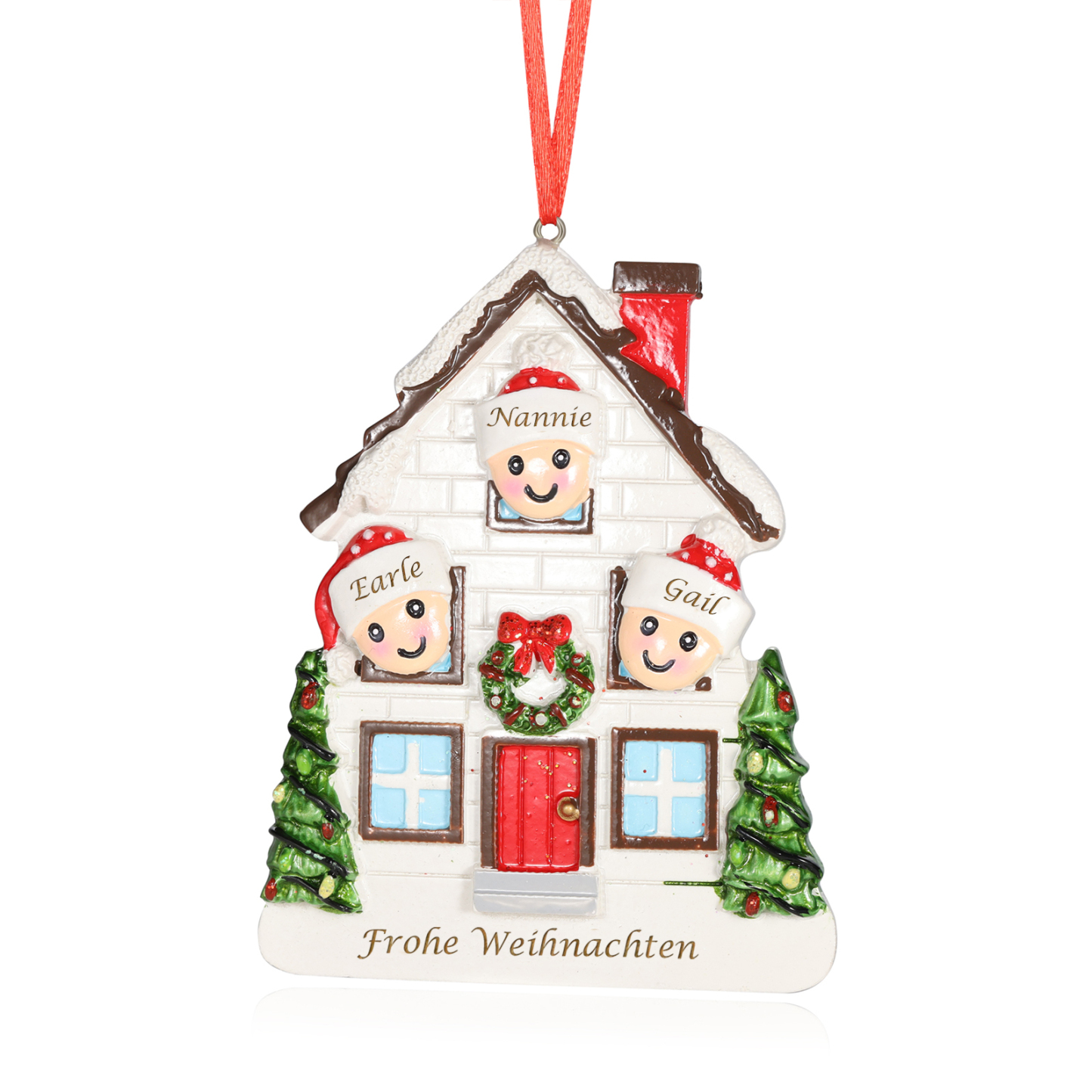 Harz Personalisierte 2-5 Namen & Text Weihnachtsornament Baum Anhänger - Festliche Weihnachtsdekoration 