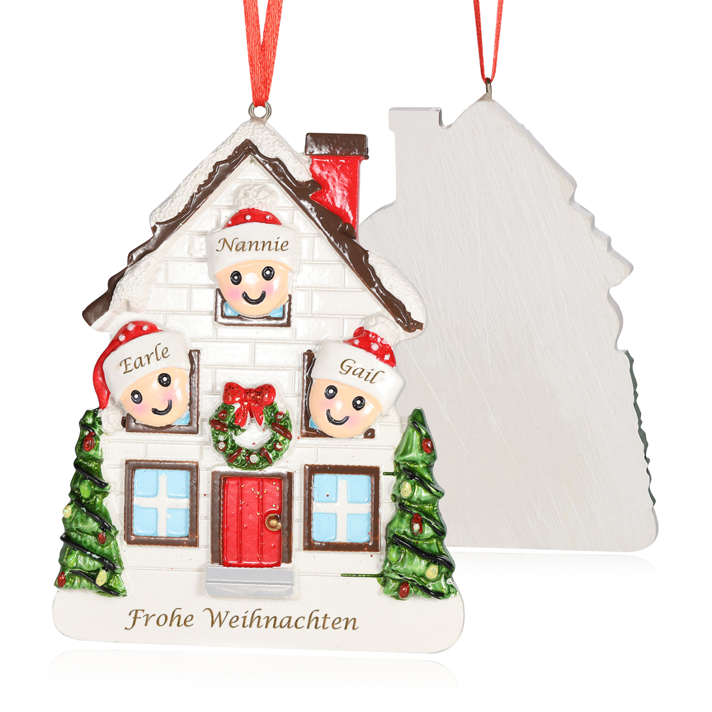 Harz Personalisierte 2-5 Namen & Text Weihnachtsornament Baum Anhänger - Festliche Weihnachtsdekoration