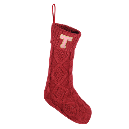 Weihnachtssocke-Personalisierter 1 Buchstabe Strickstoff Weihnachtsstrumpf mit drei Farben