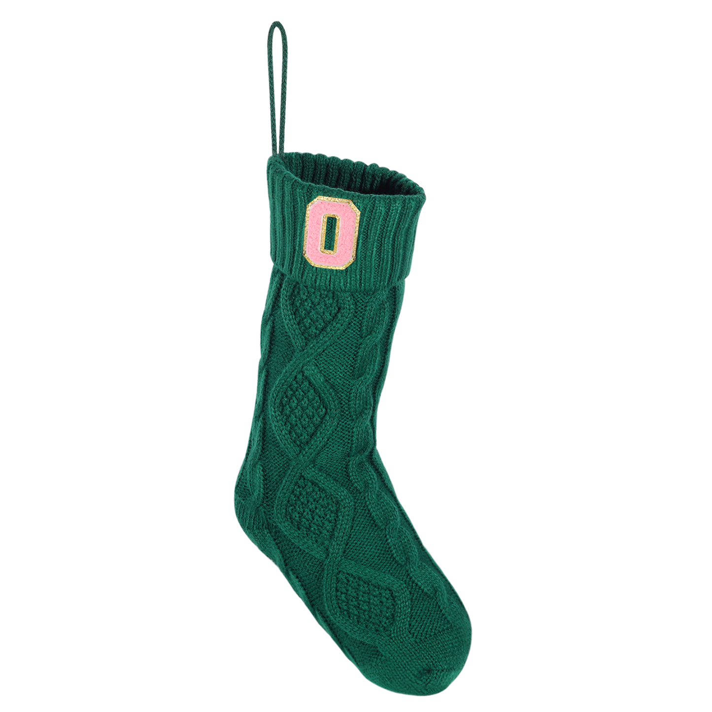 Weihnachtssocke-Personalisierter 1 Buchstabe Strickstoff Weihnachtsstrumpf mit drei Farben