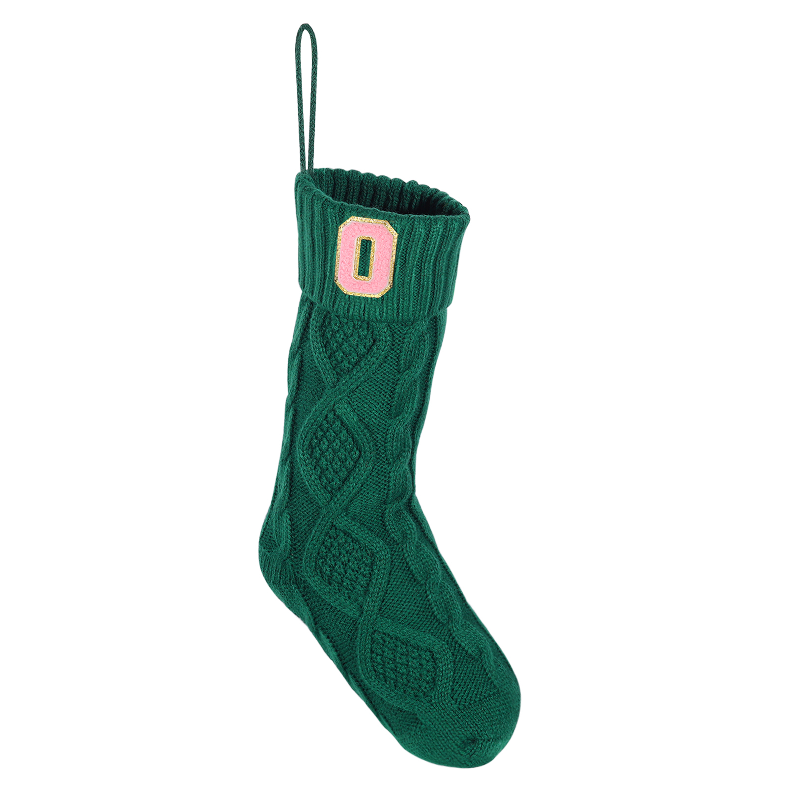 Weihnachtssocke-Personalisierter 1 Buchstabe Strickstoff Weihnachtsstrumpf mit drei Farben