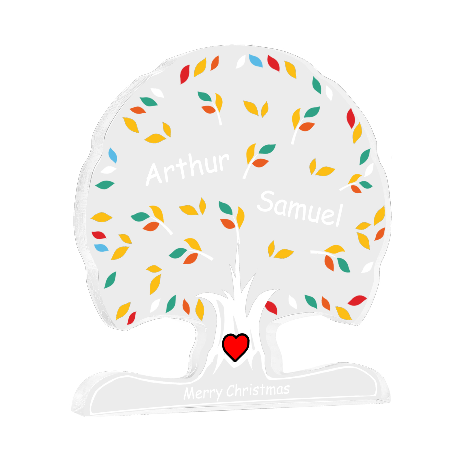 Personalisierte 2-6 Namen & Text Familienstammbaum-Acryldeko Schreibdekoration – Liebevolles Geschenk für Familie