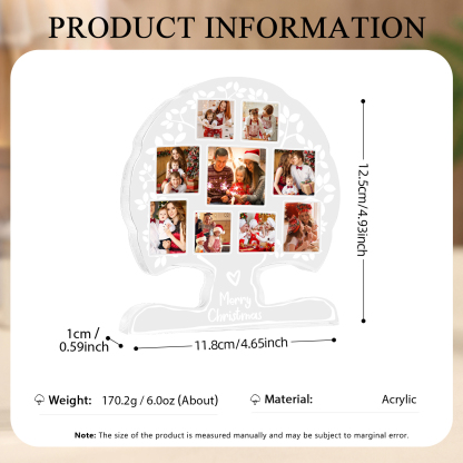 Personalisierte 9 Fotos & 1 Text Baum-Acryldeko Schreibdekoration – Ein einzigartiges Familienerbstück für Familie