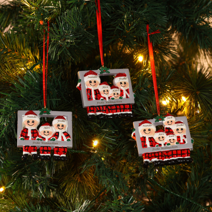 Harz Weihnachtsornament-Personalisierte 3-5 Namen & Text Weihnachtsmann-Anhänger - Festliche Weihnachtsdekoration 