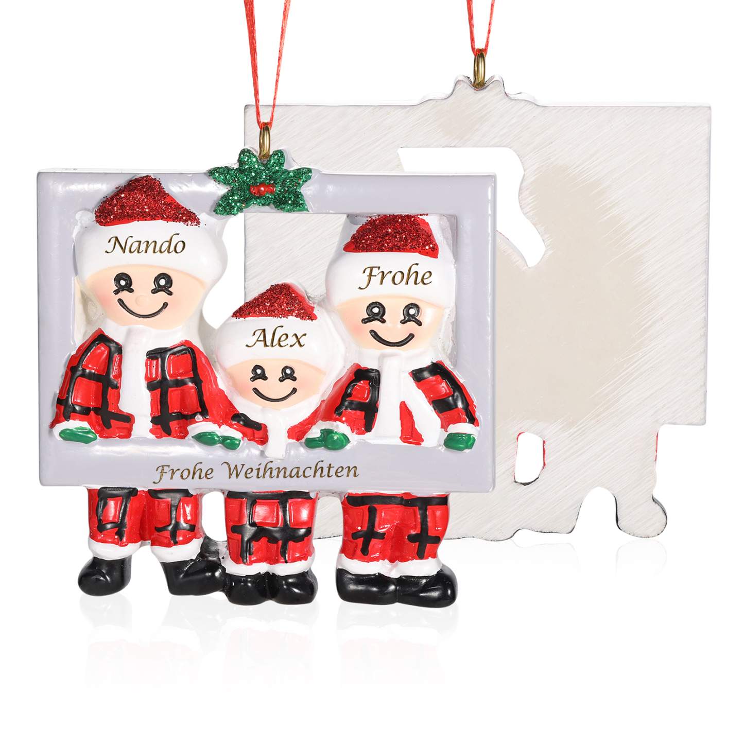 Harz Weihnachtsornament-Personalisierte 3-5 Namen & Text Weihnachtsmann-Anhänger - Festliche Weihnachtsdekoration 