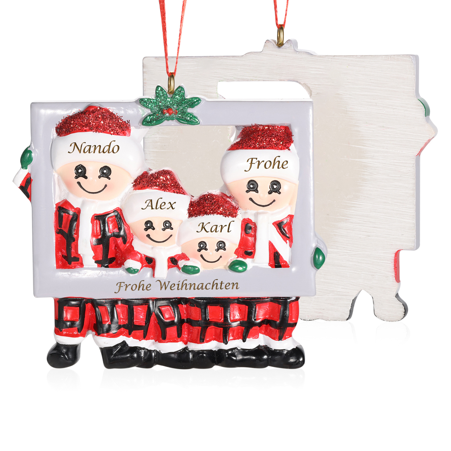 Harz Weihnachtsornament-Personalisierte 3-5 Namen & Text Weihnachtsmann-Anhänger - Festliche Weihnachtsdekoration