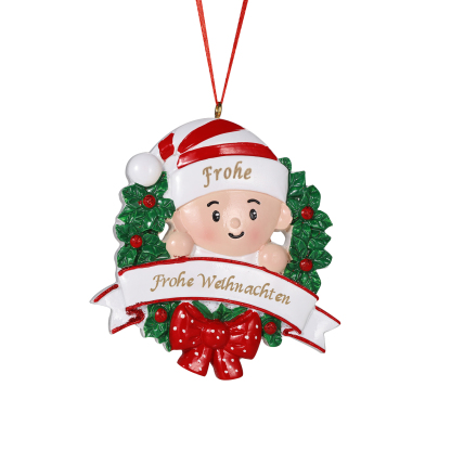 Harz Personalisierter 1 Name &1 Text Weihnachtsornament Baum Geschenk Anhänger