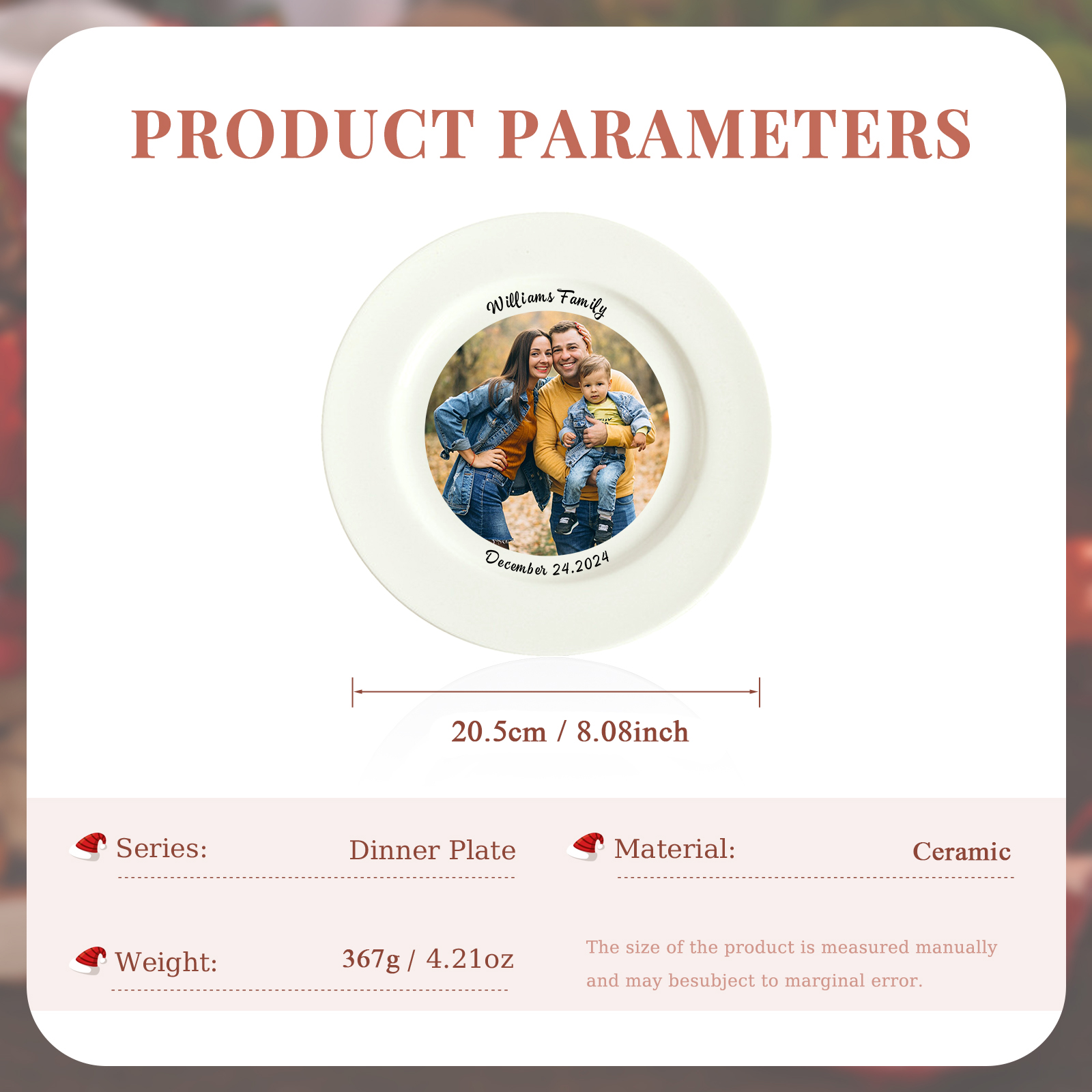 Personalisierter mit Foto & Text & Datum Keramik Teller – Verewigen Sie Ihre besonderen Momente