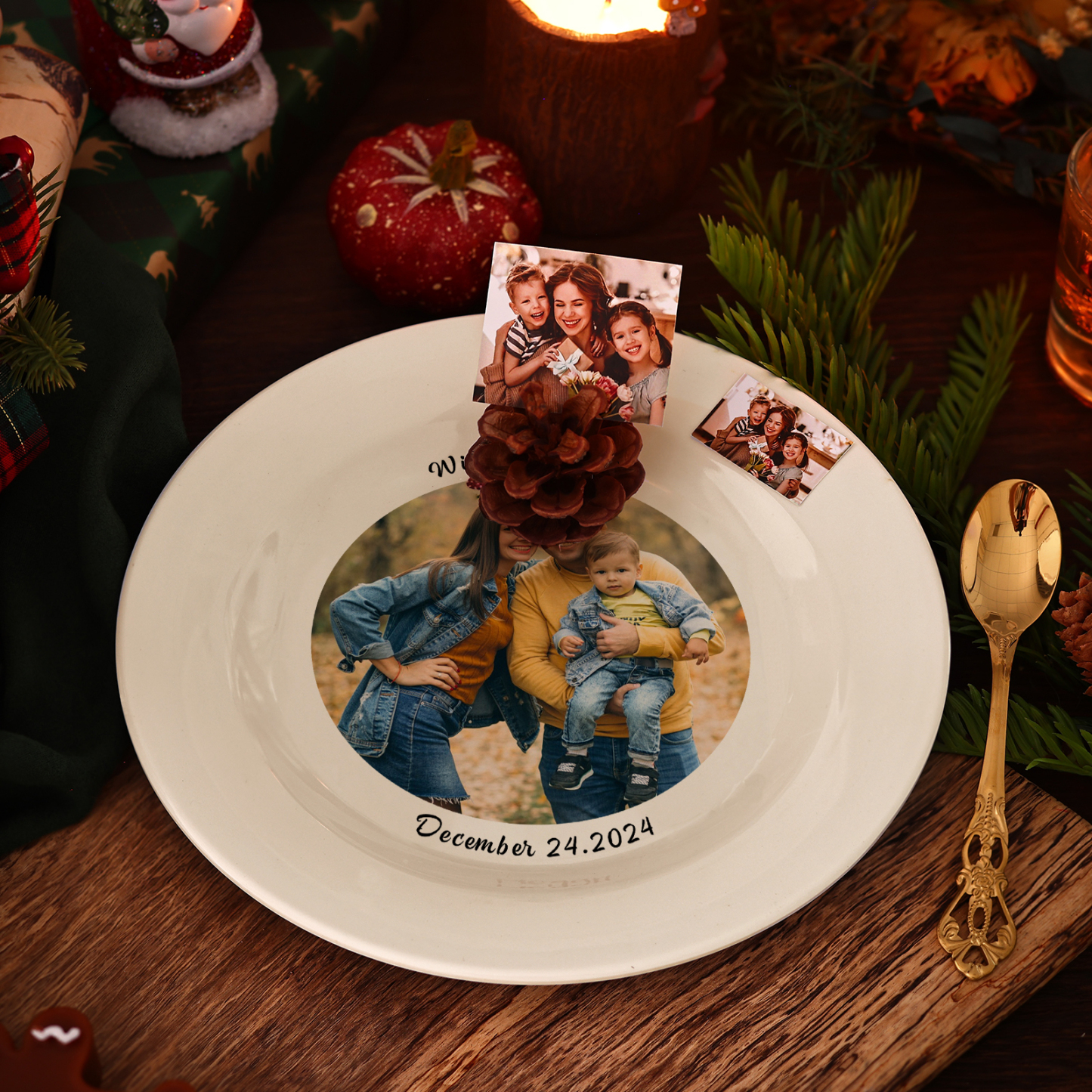Personalisierter mit Foto & Text & Datum Keramik Teller – Verewigen Sie Ihre besonderen Momente