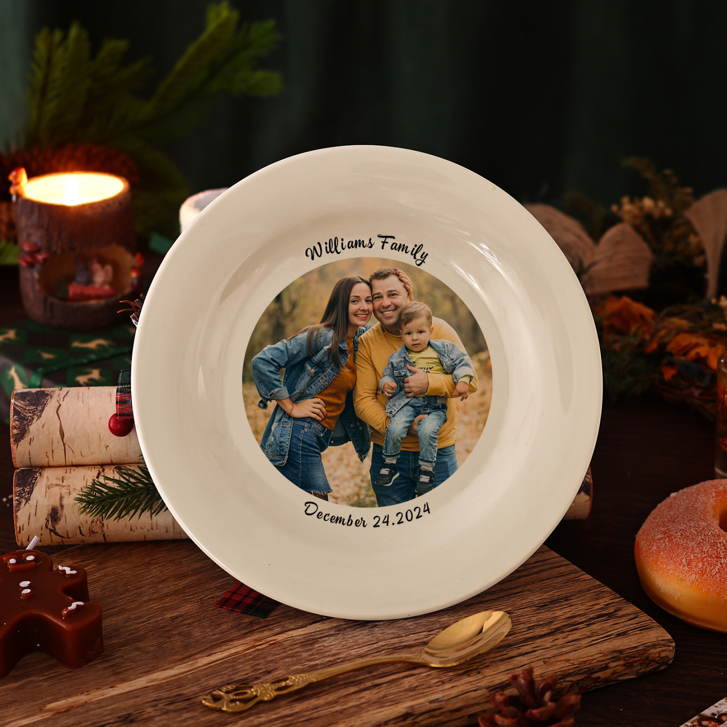 Personalisierter mit Foto & Text & Datum Keramik Teller – Verewigen Sie Ihre besonderen Momente
