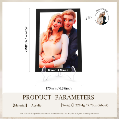 Individuelles mit 1 Foto & 2 Namen Acrylornament – Einzigartiges Zeichen der Liebe