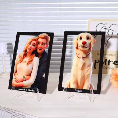 Individuelles mit 1 Foto & 2 Namen Acrylornament – Einzigartiges Zeichen der Liebe