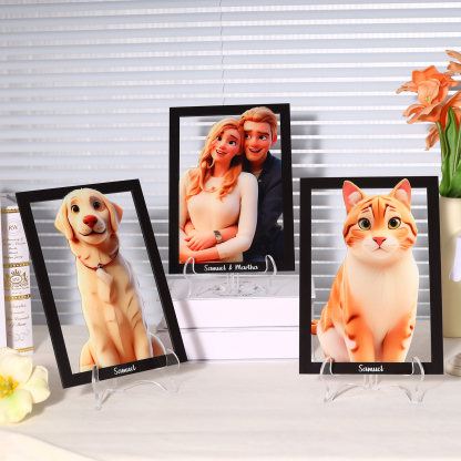 Individuelles mit 1 Foto & 2 Namen Acrylornament – Einzigartiges Zeichen der Liebe