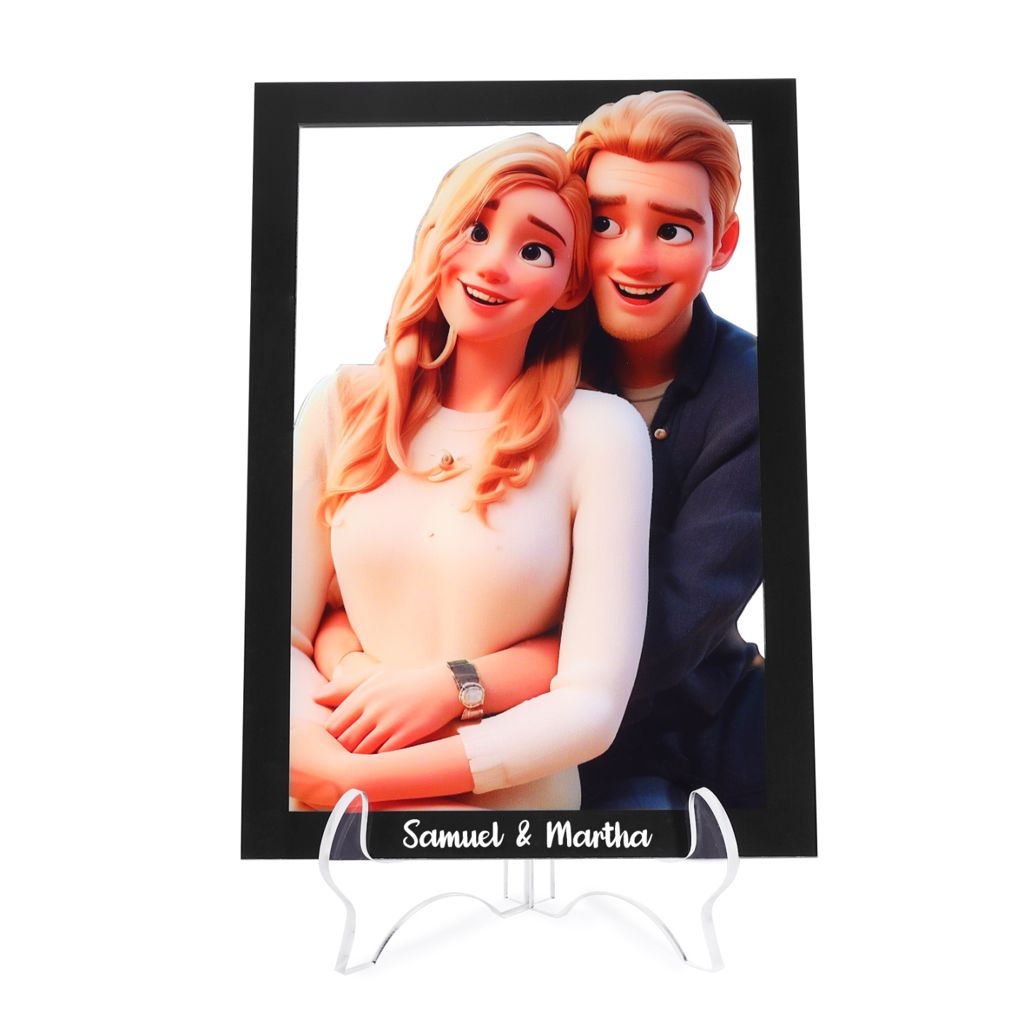 Individuelles mit 1 Foto & 2 Namen Acrylornament – Einzigartiges Zeichen der Liebe