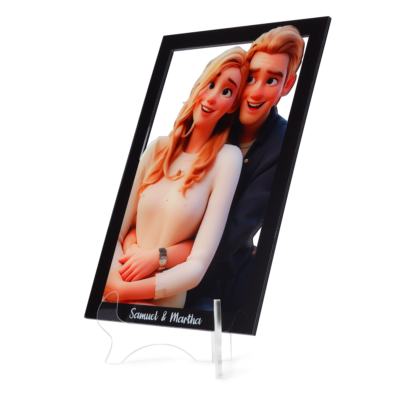 Individuelles mit 1 Foto & 2 Namen Acrylornament – Einzigartiges Zeichen der Liebe