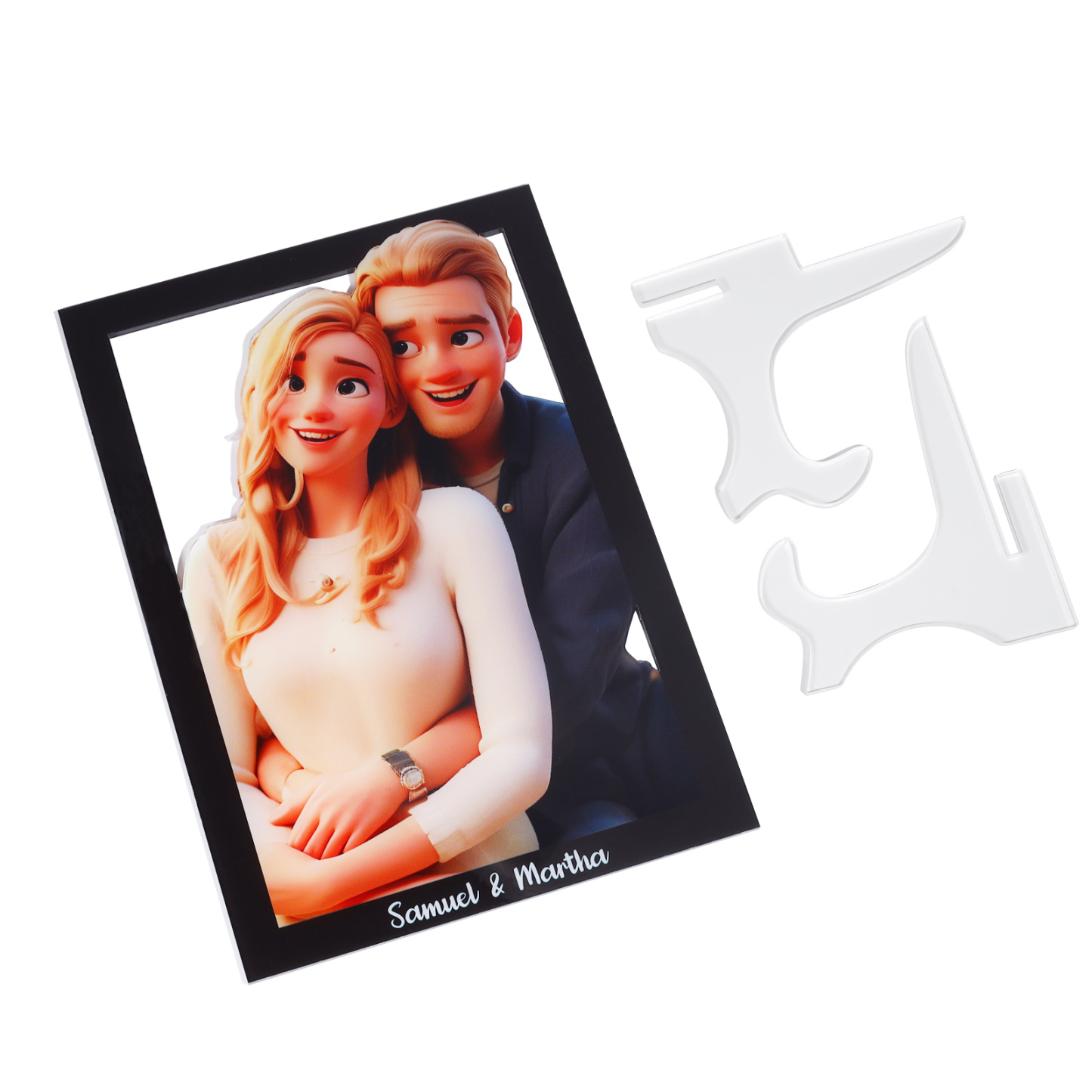 Individuelles mit 1 Foto & 2 Namen Acrylornament – Einzigartiges Zeichen der Liebe