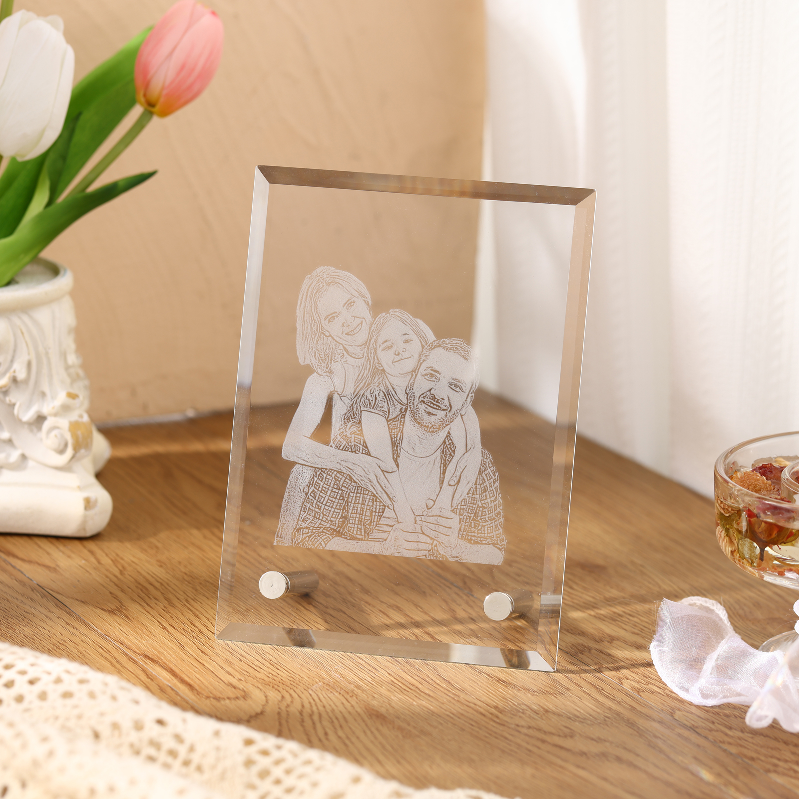 Individuelles Foto-Kristallornament - Für die Liebe und die Zeit gemac