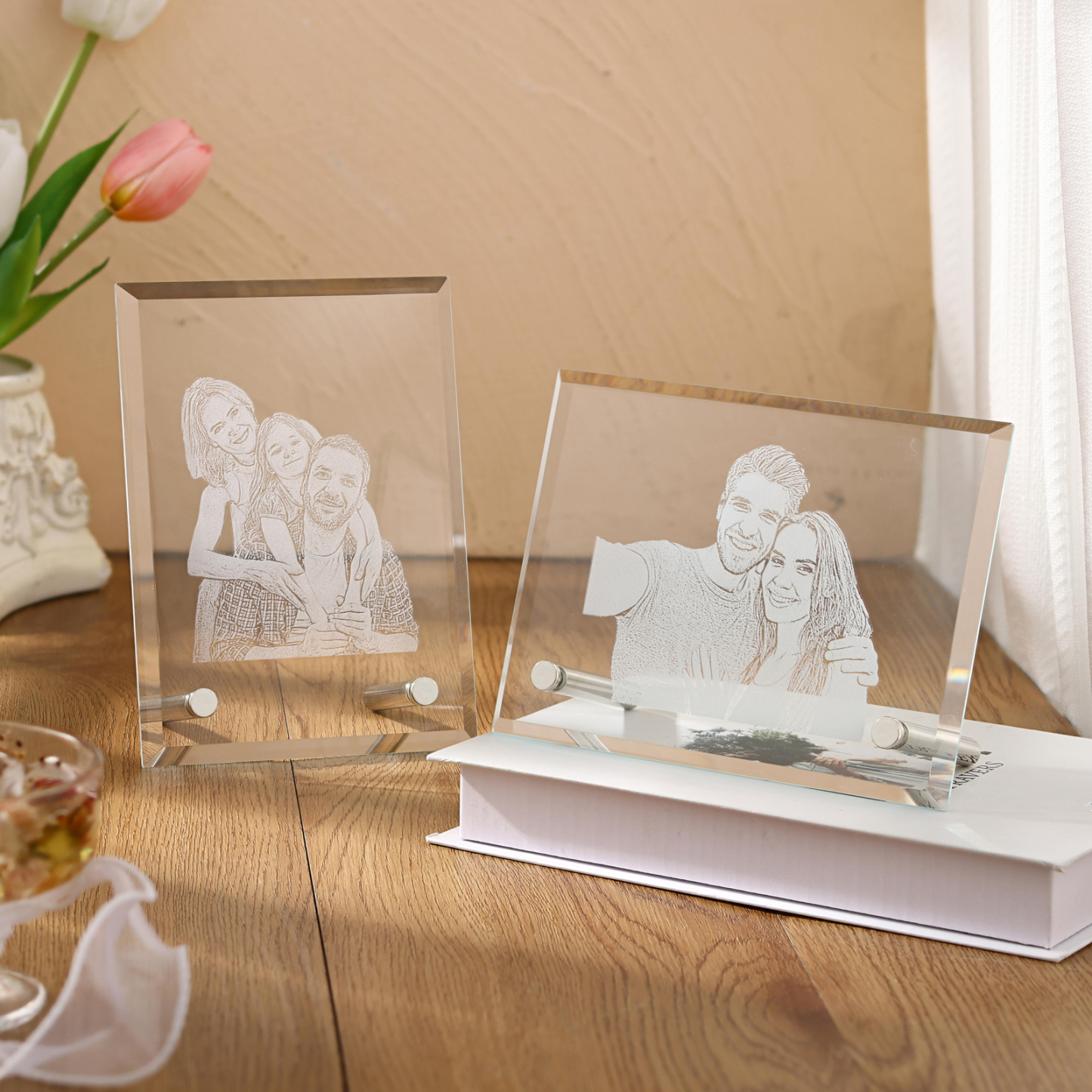 Individuelles Foto-Kristallornament - Für die Liebe und die Zeit gemacht