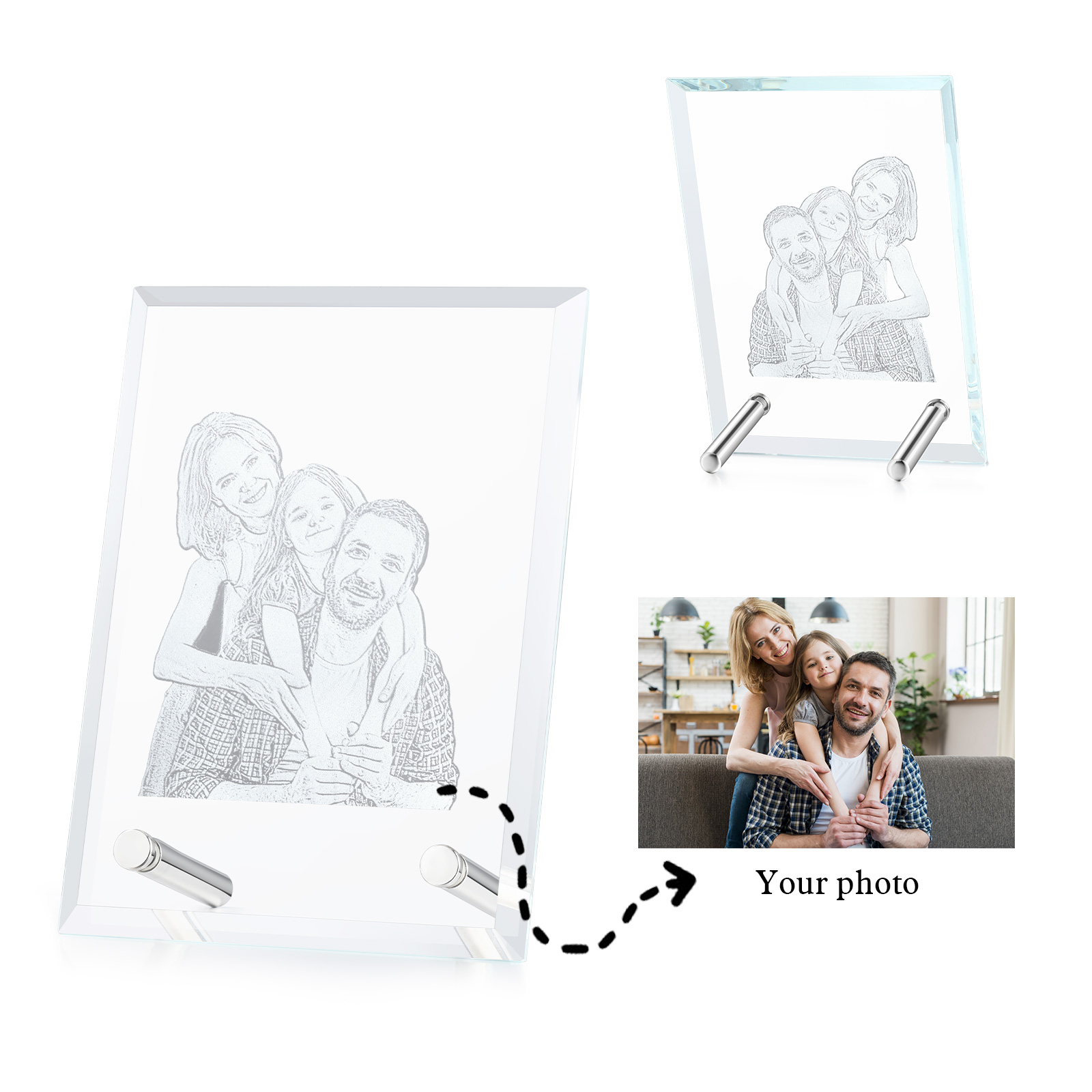 Individuelles Foto-Kristallornament - Für die Liebe und die Zeit gemacht