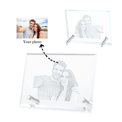 Individuelles Foto-Kristallornament - Für die Liebe und die Zeit gemacht