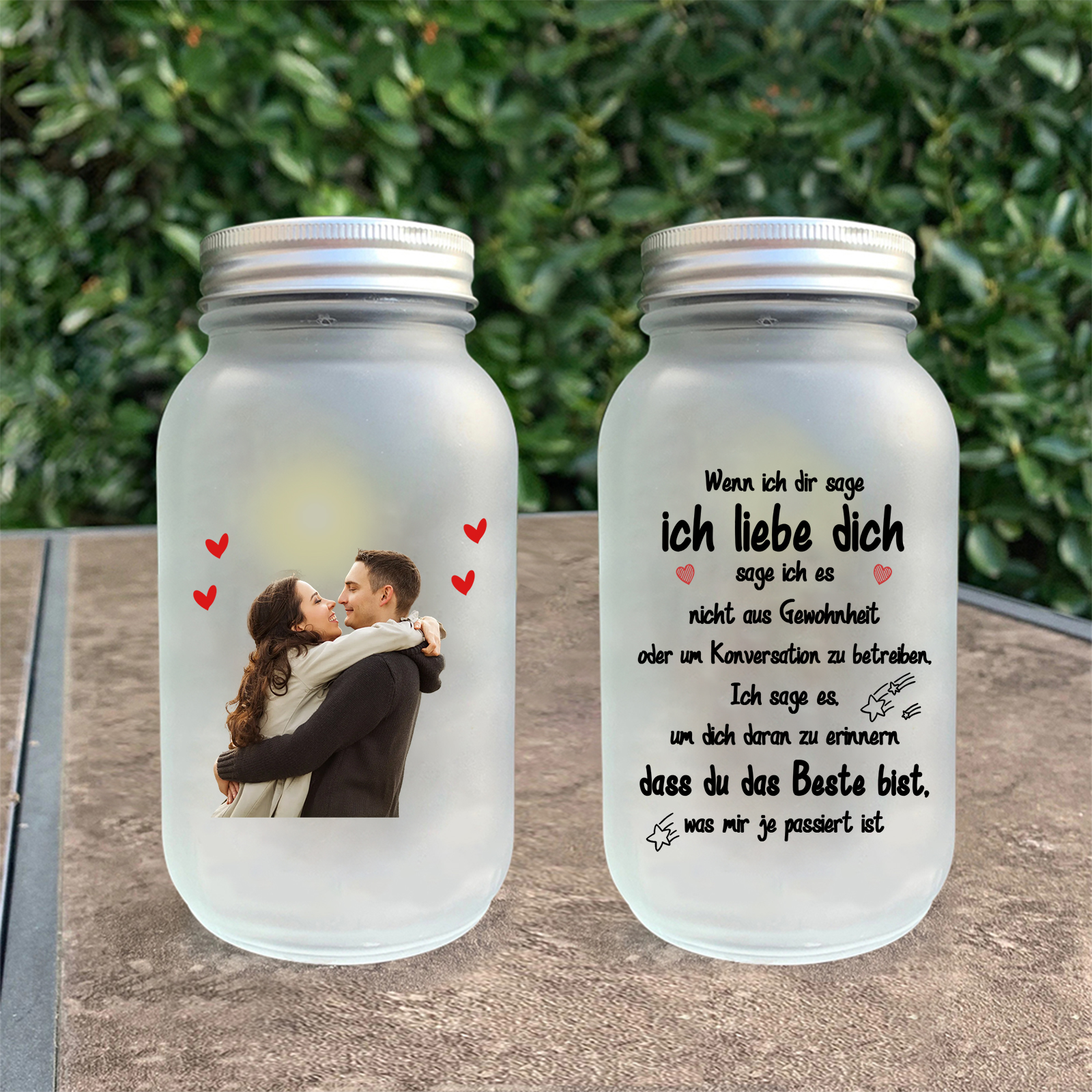 Personalisiertes Foto Licht Leuchtflaschen - Wenn ich dir sage ich liebe dich, sage ich es nicht aus Gewohnheit oder um Konversation zu betreiben - Glasflaschen für Paar