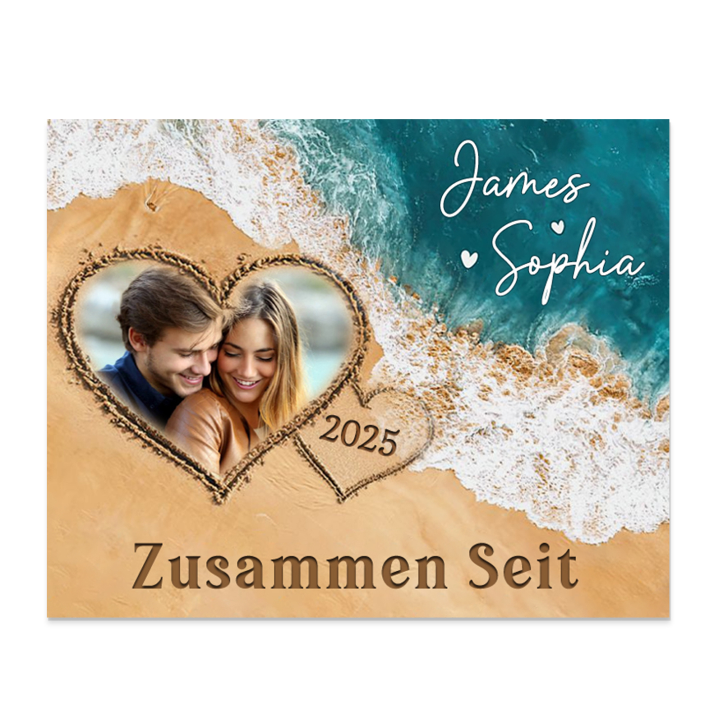 Pärchen Holzbild-Personalisierte 2 Namen & Foto & Jahr Holzdekoration Zusammen seit Geschenk für Paare