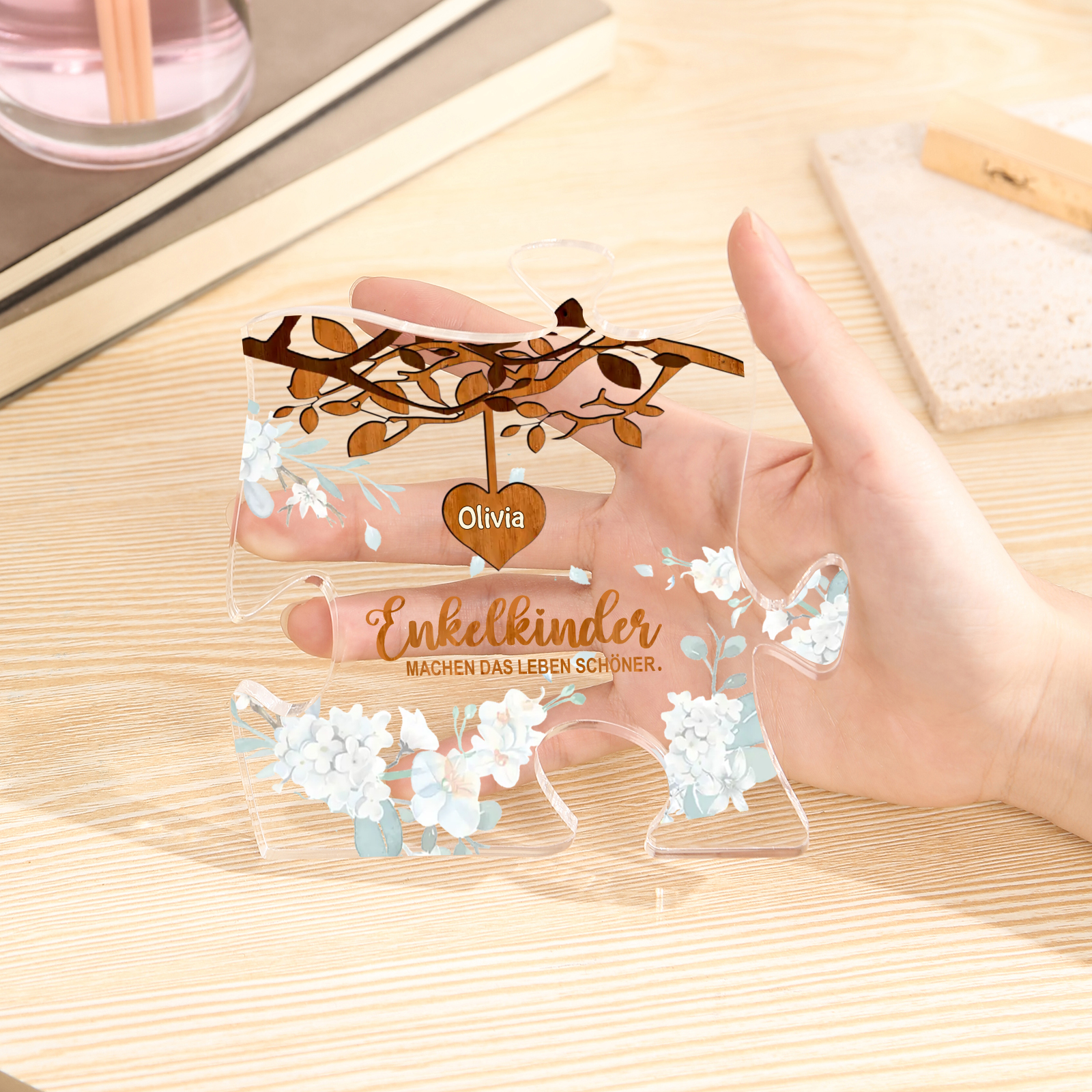 Acryl-Deko Personalisierte mit 1 Name Schreibtischdekoration für Großmutter/Oma