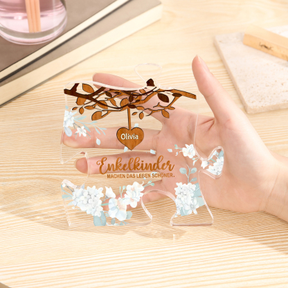 Acryl-Deko Personalisierte mit 1 Name Schreibtischdekoration für Großmutter/Oma