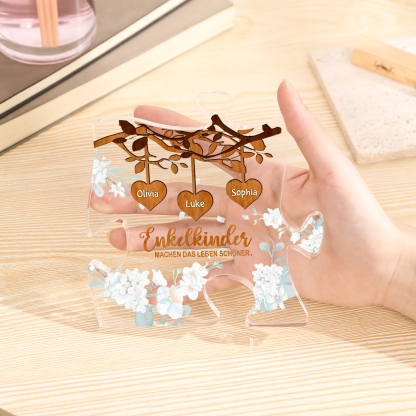 Acryl-Deko Personalisierte mit 3 Name Schreibtischdekoration für Großmutter/Oma