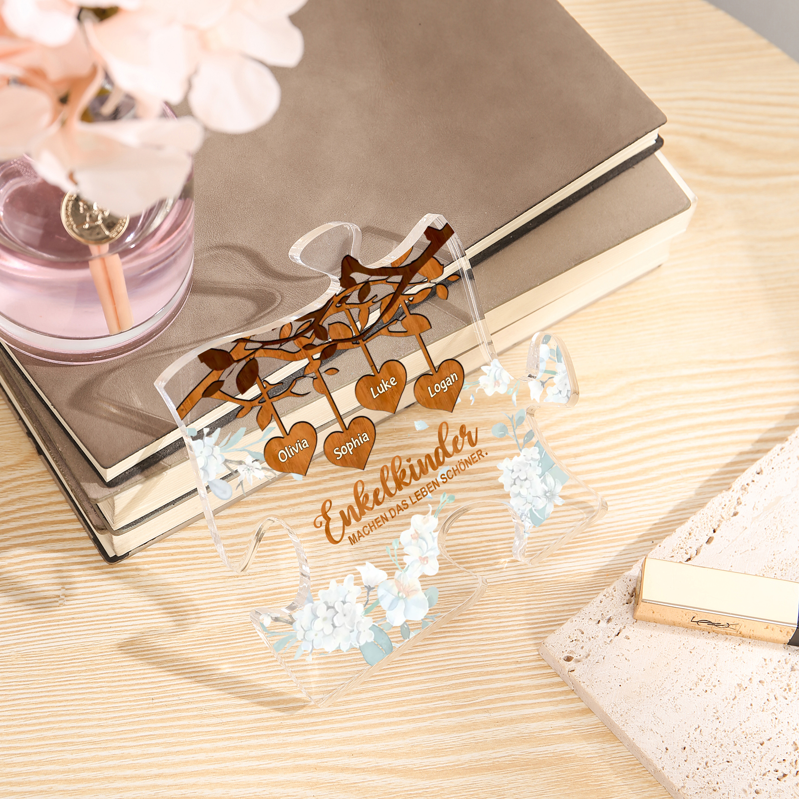 Acryl-Deko Personalisierte mit 4 Name Schreibtischdekoration für Großmutter/Oma