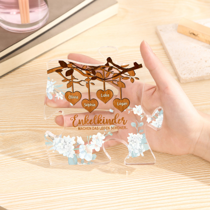 Acryl-Deko Personalisierte mit 4 Name Schreibtischdekoration für Großmutter/Oma
