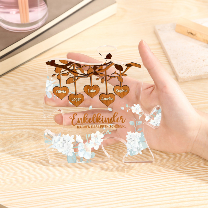 Acryl-Deko Personalisierte mit 5 Name Schreibtischdekoration für Großmutter/Oma