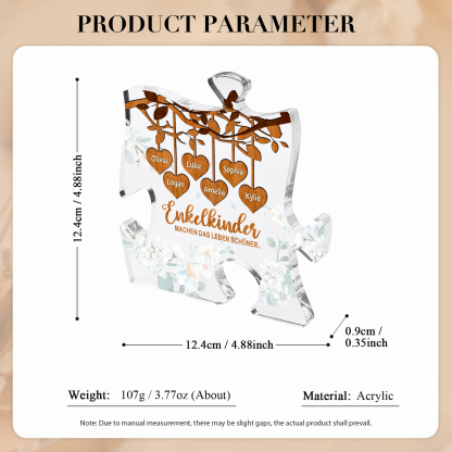 Acryl-Deko Personalisierte mit 6 Namen Schreibtischdekoration für Großmutter/Oma
