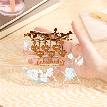 Acryl-Deko Personalisierte mit 6 Namen Schreibtischdekoration für Großmutter/Oma