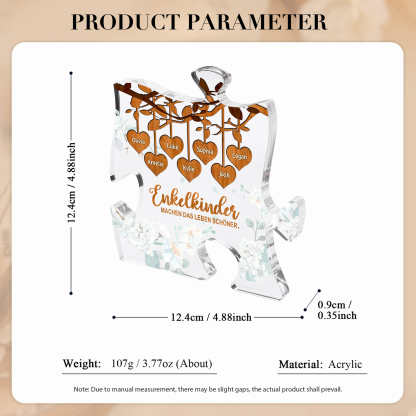 Acryl-Deko Personalisierte mit 7 Namen Schreibtischdekoration für Großmutter/Oma