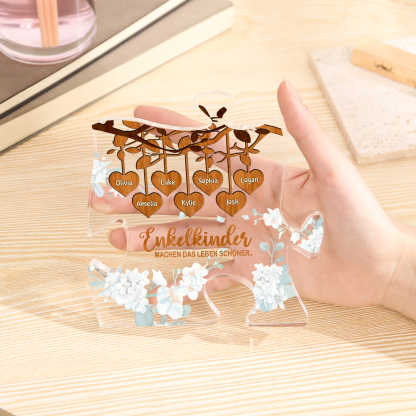 Acryl-Deko Personalisierte mit 7 Namen Schreibtischdekoration für Großmutter/Oma