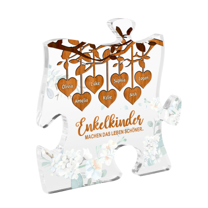 Acryl-Deko Personalisierte mit 7 Namen Schreibtischdekoration für Großmutter/Oma
