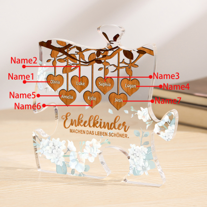 Acryl-Deko Personalisierte mit 7 Namen Schreibtischdekoration für Großmutter/Oma