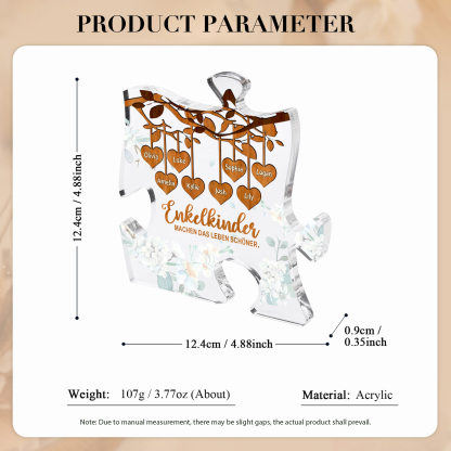 Acryl-Deko Personalisierte mit 8 Namen Schreibtischdekoration für Großmutter/Oma